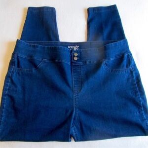 Terra & Sky Women’s dark blue denim leggings/pants, plus size 2X (20w-22w)